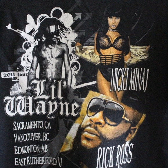 Lil Wayne Rick Ross Nicki Minaj 2011 Tour Rap Tee Rap Tshirt  Shirt Med - Picture 7 of 7